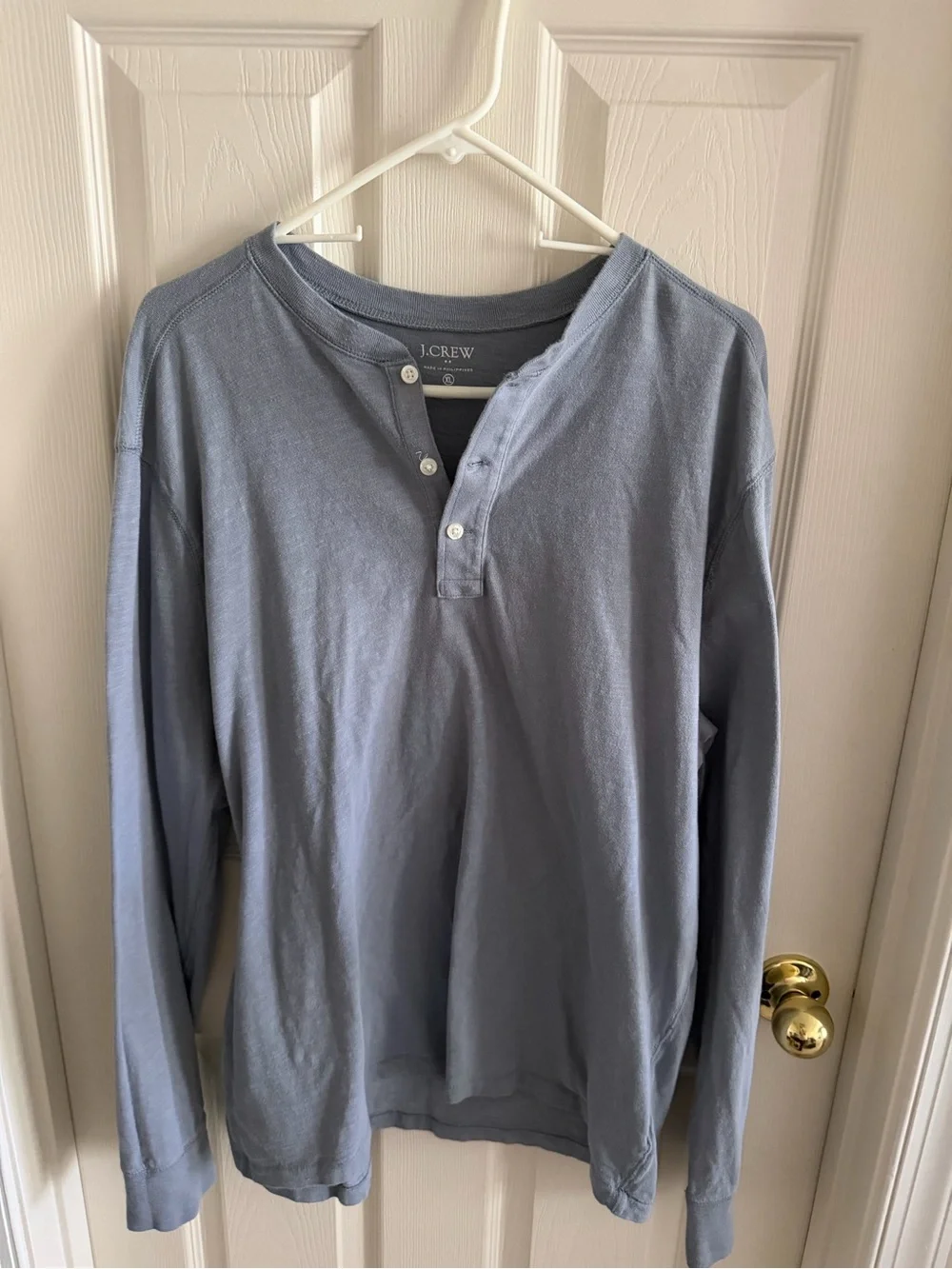 J. Crew Men's Long-Sleeve Henley in Dusty Blue